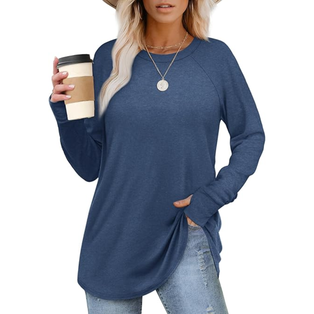 Dames lange mouw tuniek top met duimgaten