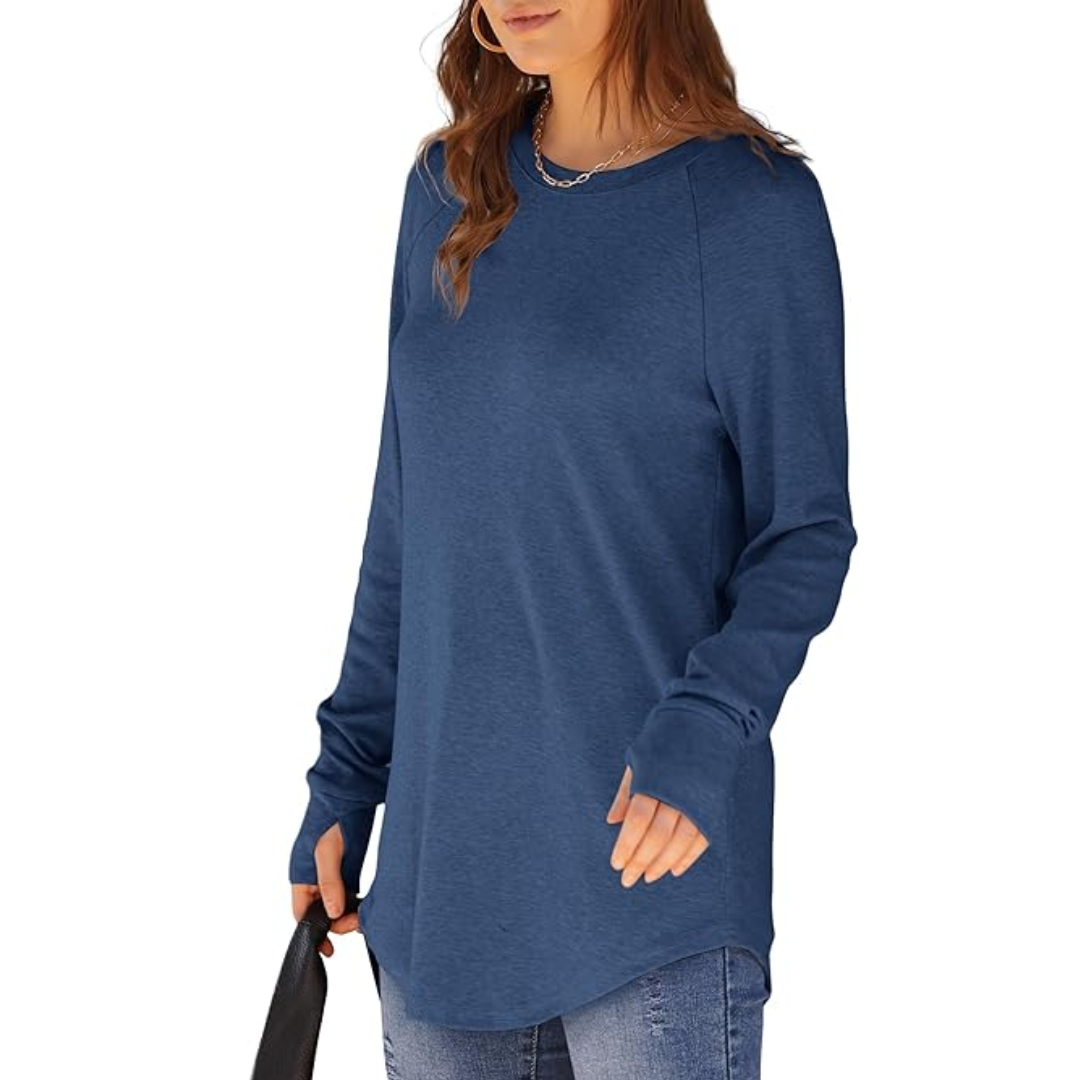 Dames lange mouw tuniek top met duimgaten