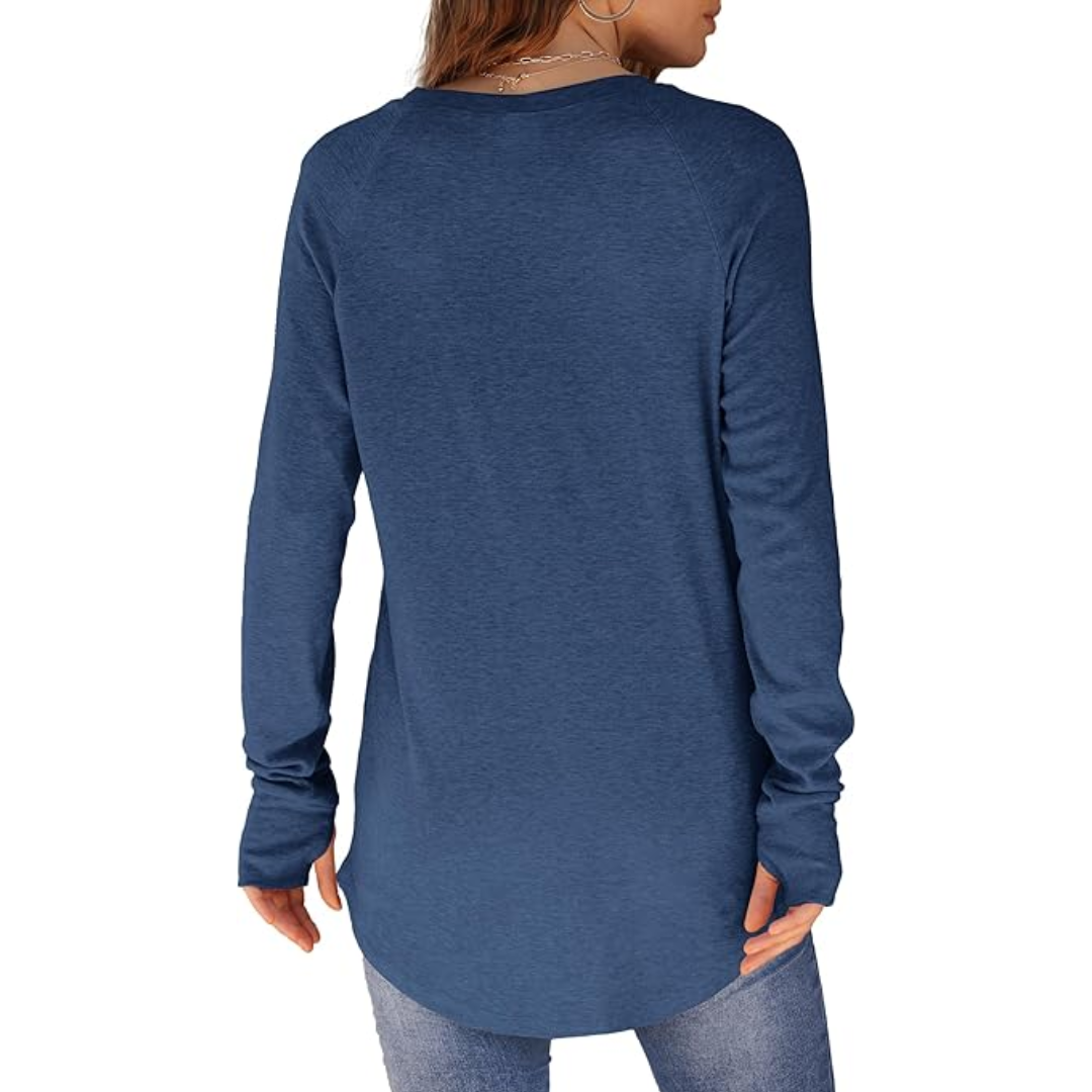 Dames lange mouw tuniek top met duimgaten