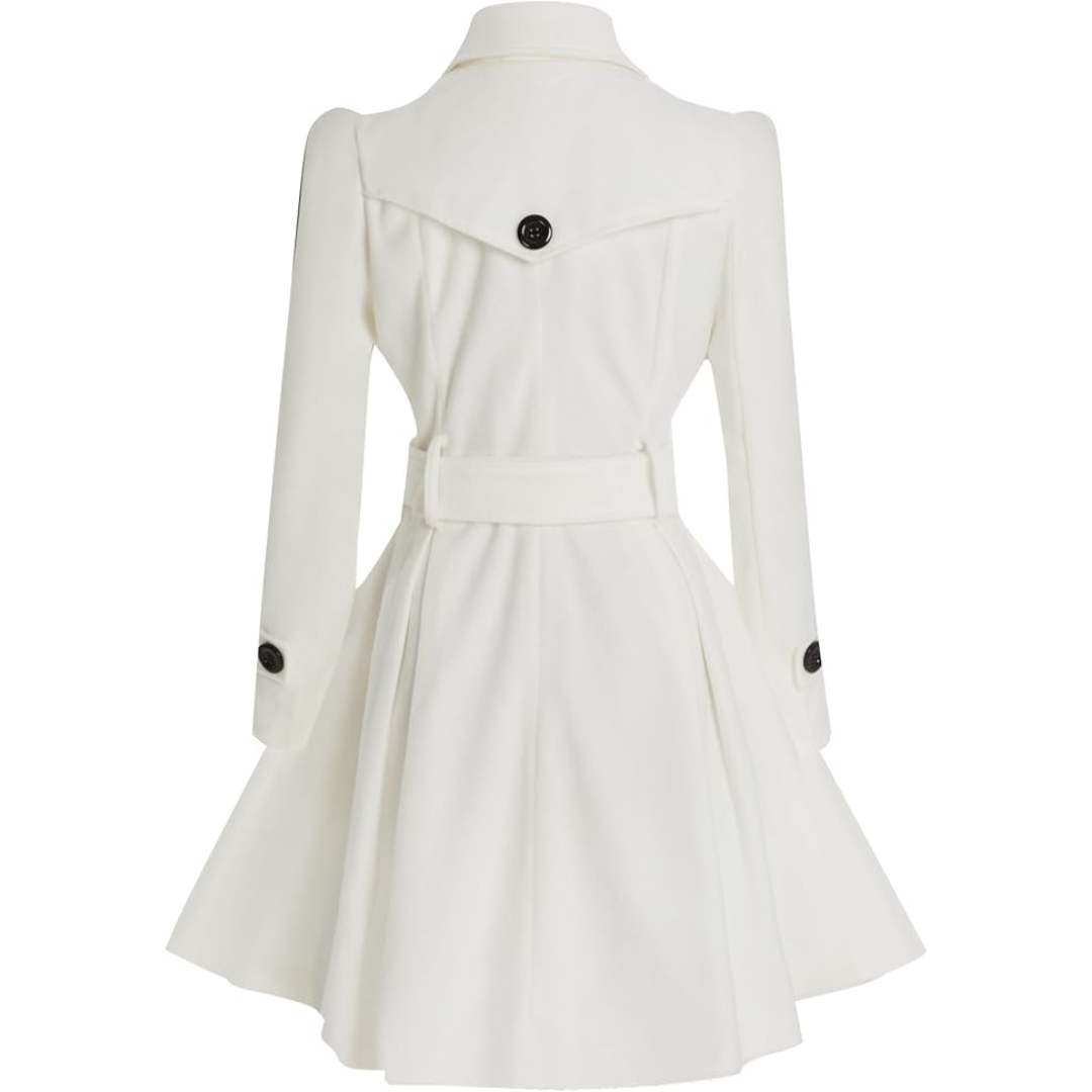 Dubbelzijdige wol peacoat met riem