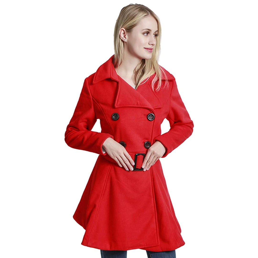 Dubbelzijdige wol peacoat met riem