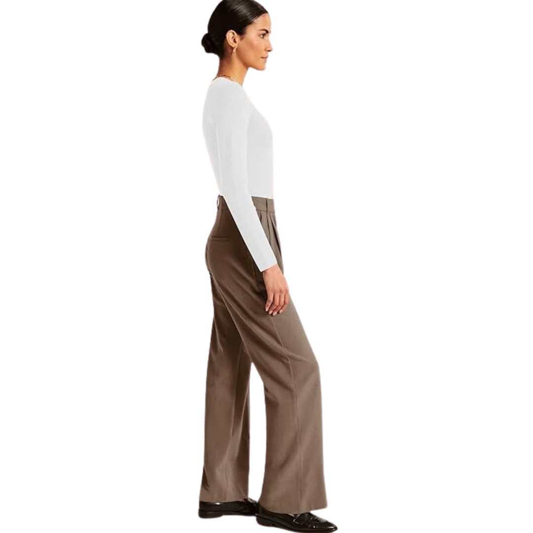 Hoog getailleerde business casual werkbroek met zakken
