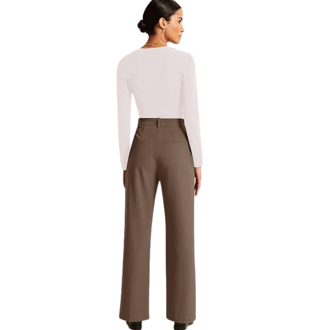 Hoog getailleerde business casual werkbroek met zakken