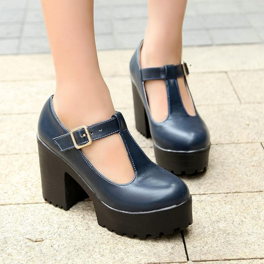 T-Strap chunky plateau hakken
