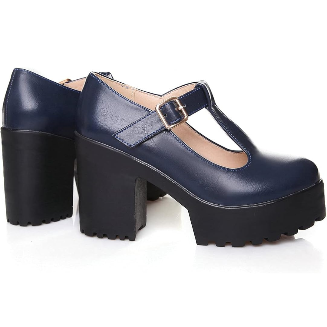 T-Strap chunky plateau hakken