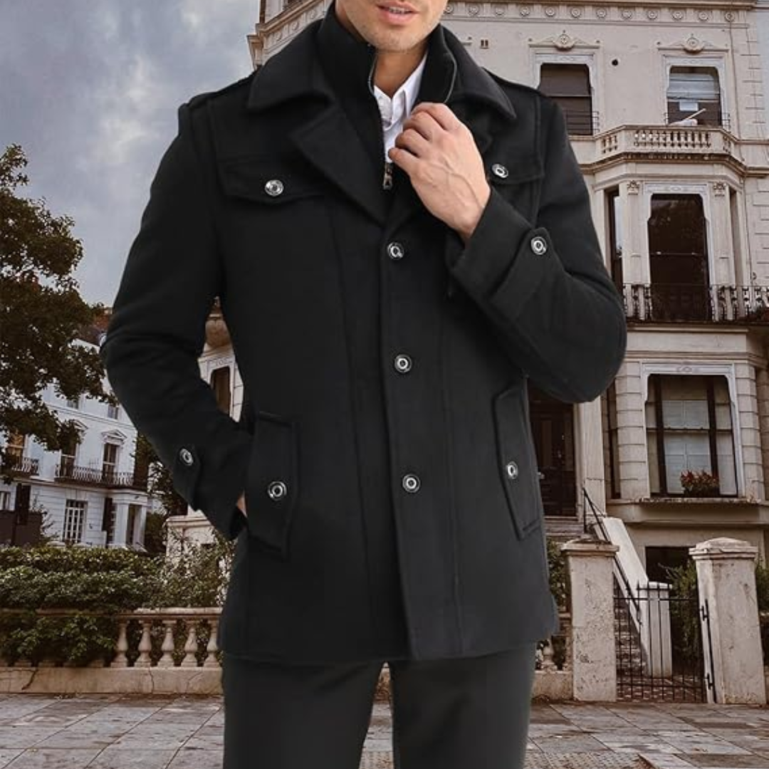Heren wolblend trenchcoat