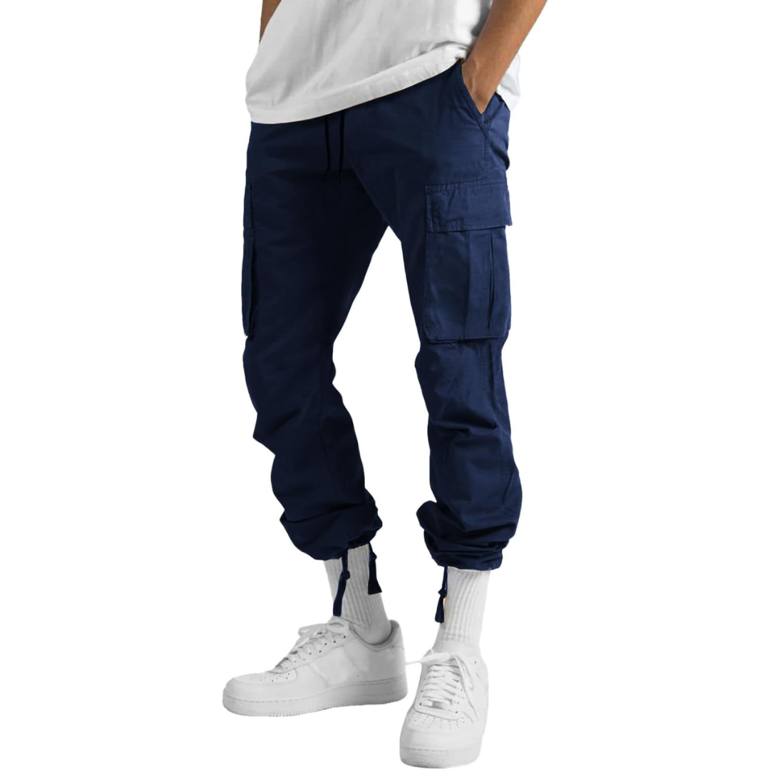 Heren katoenen cargo joggers