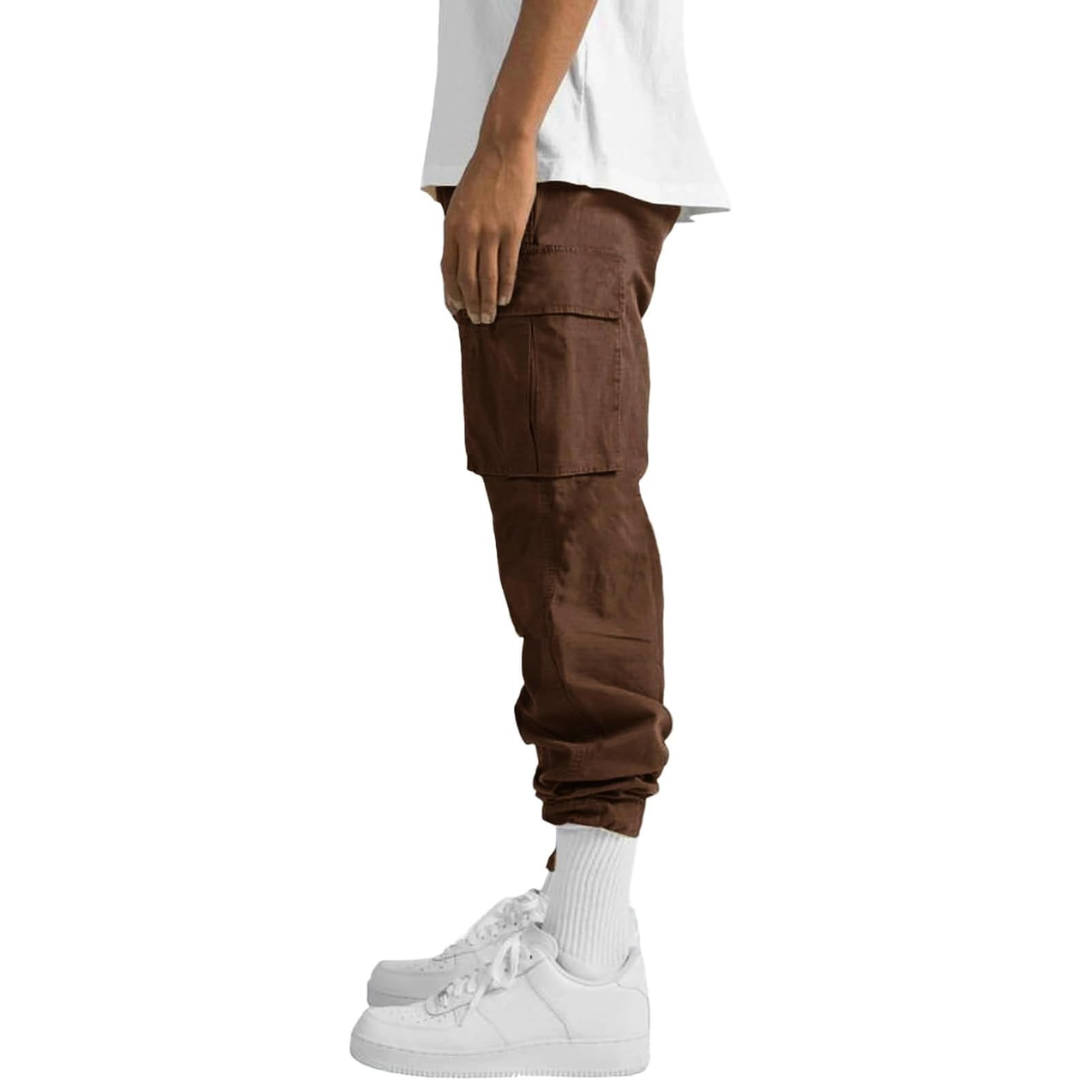 Heren katoenen cargo joggers