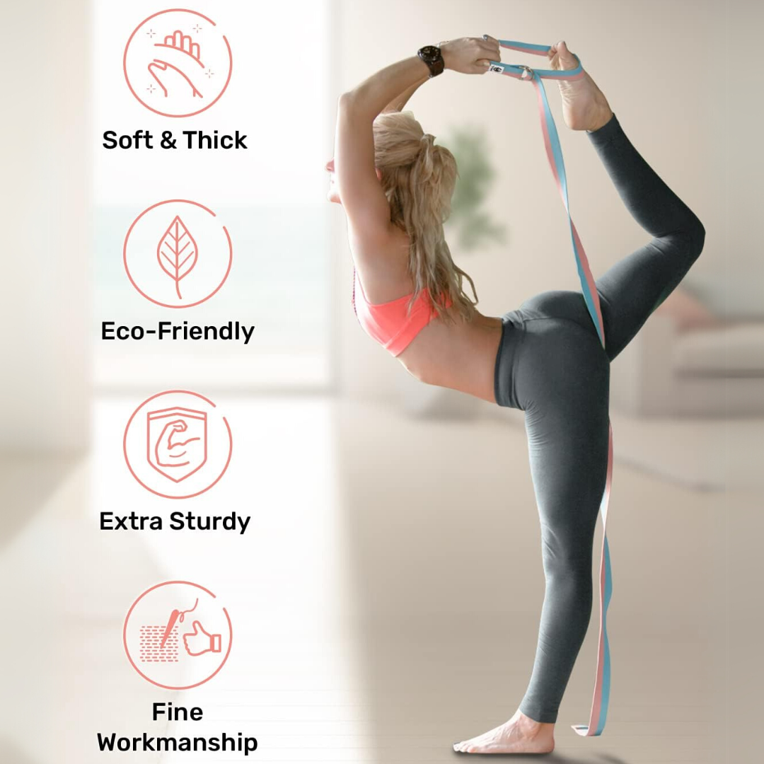 Verstelbare yogaband met D-ringgesp