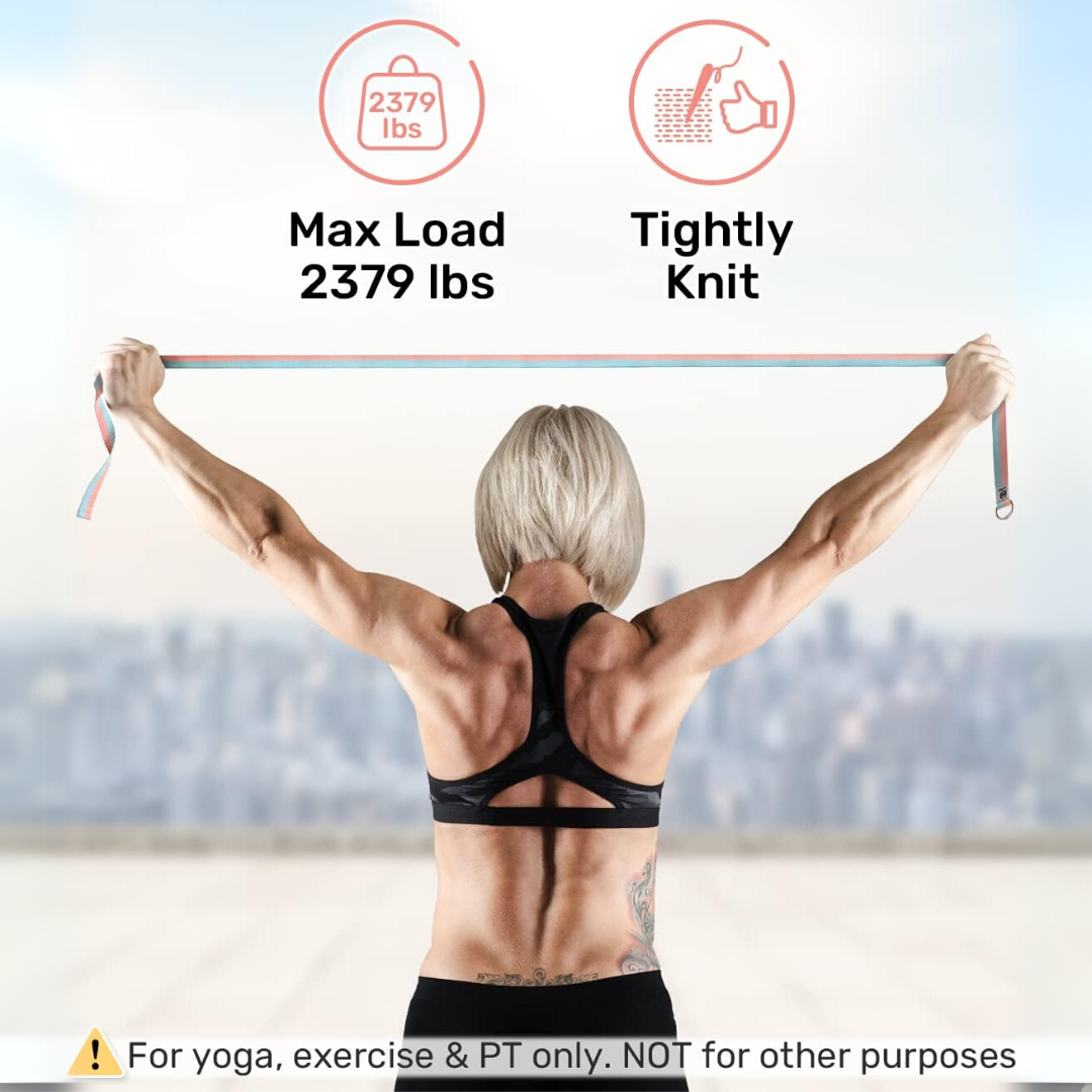 Verstelbare yogaband met D-ringgesp
