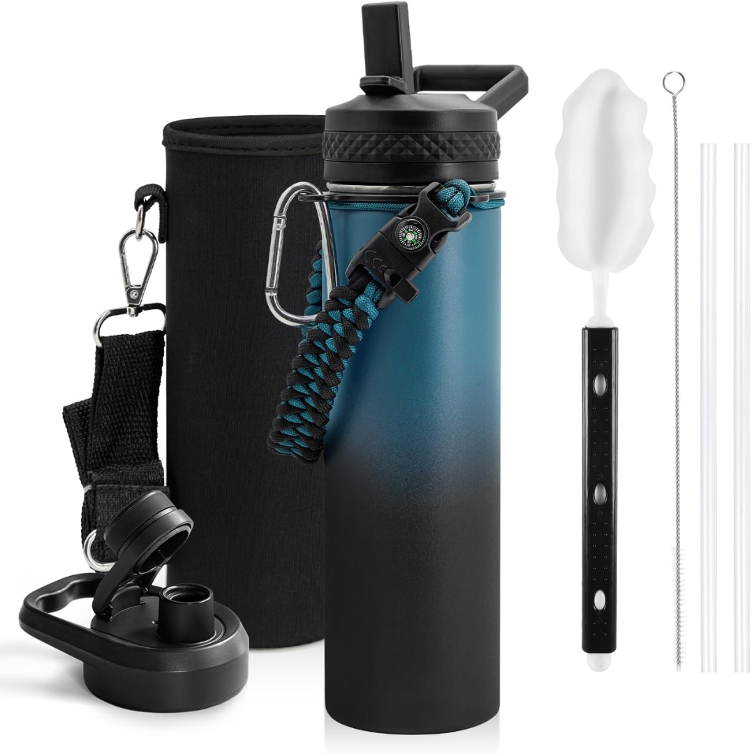 Geïsoleerde waterfles met paracordhandvat — afbeelding 16