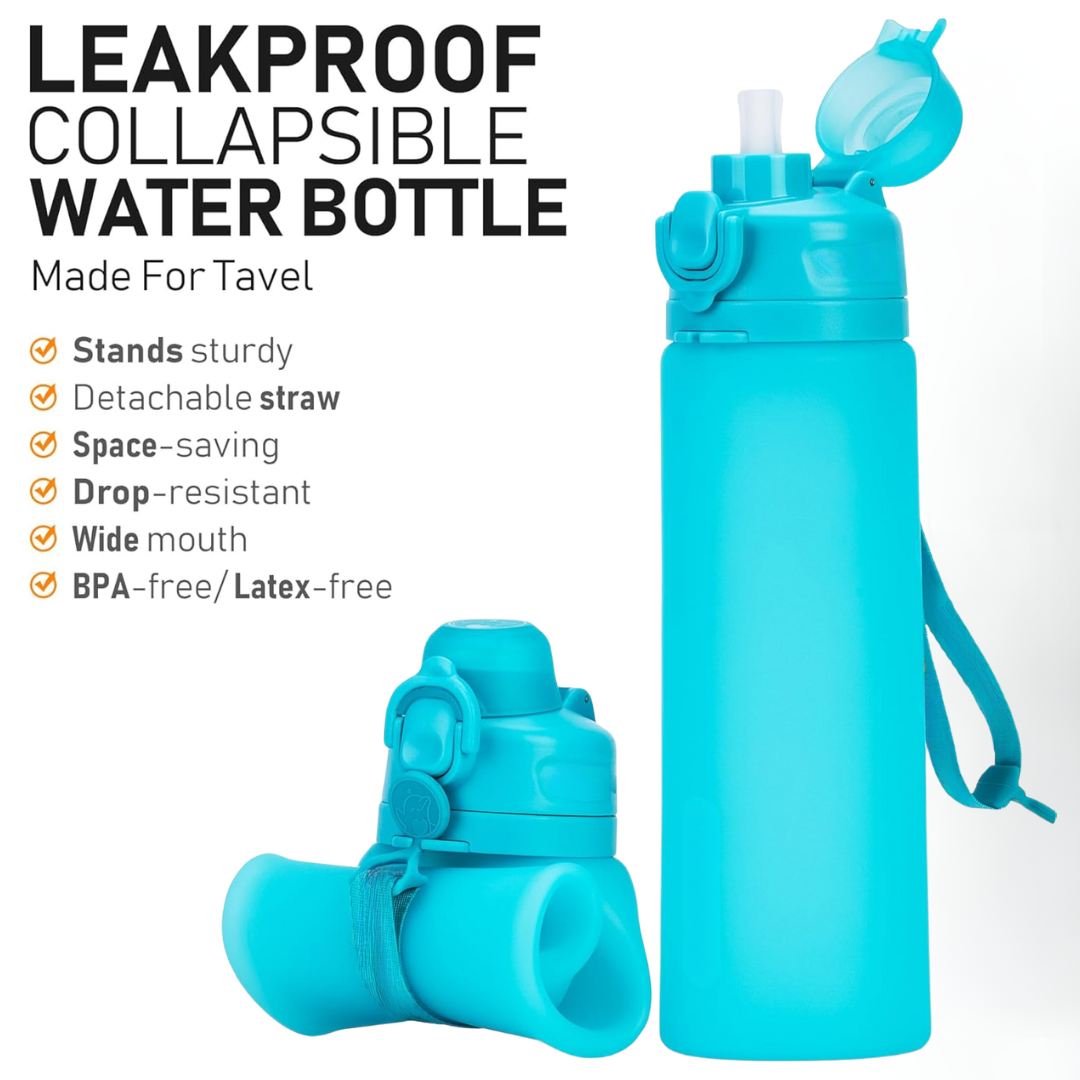 Opvouwbare siliconen waterfles van 600 ml