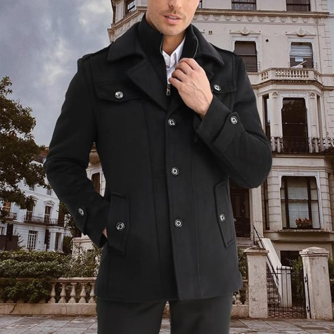 Heren winter trenchcoat van wolmix