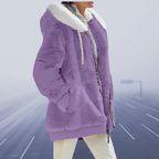 Casual fleece vest met capuchon