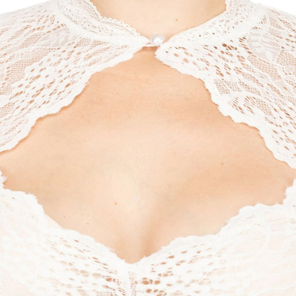 Dirndlblouse met kant & hartuitsnede voor dames