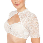 Dirndlblouse met kant & hartuitsnede voor dames