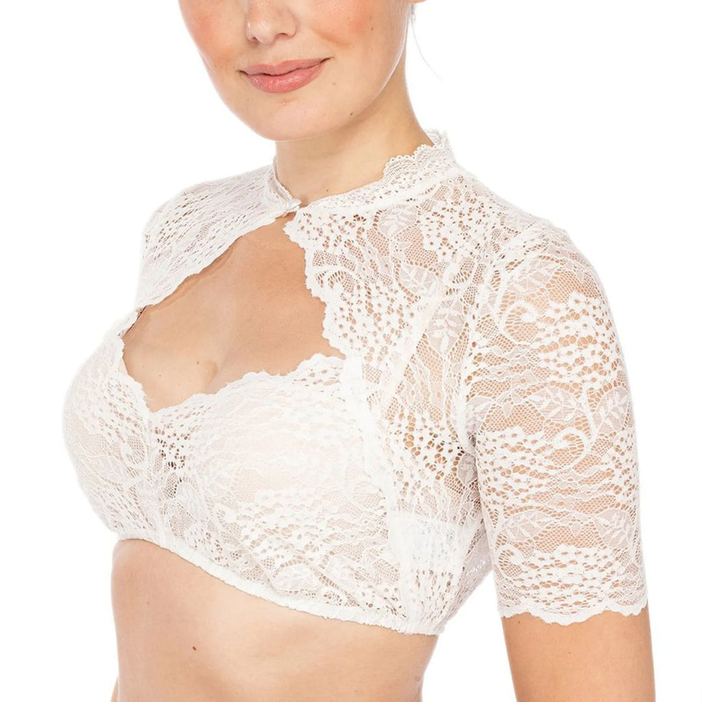Dirndlblouse met kant & hartuitsnede voor dames — afbeelding 7