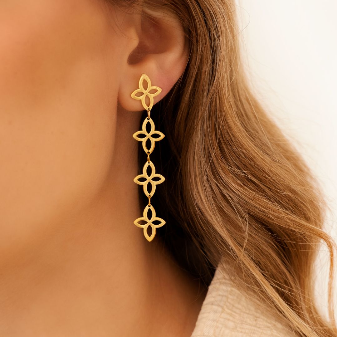 Bloemenketting oorbellen