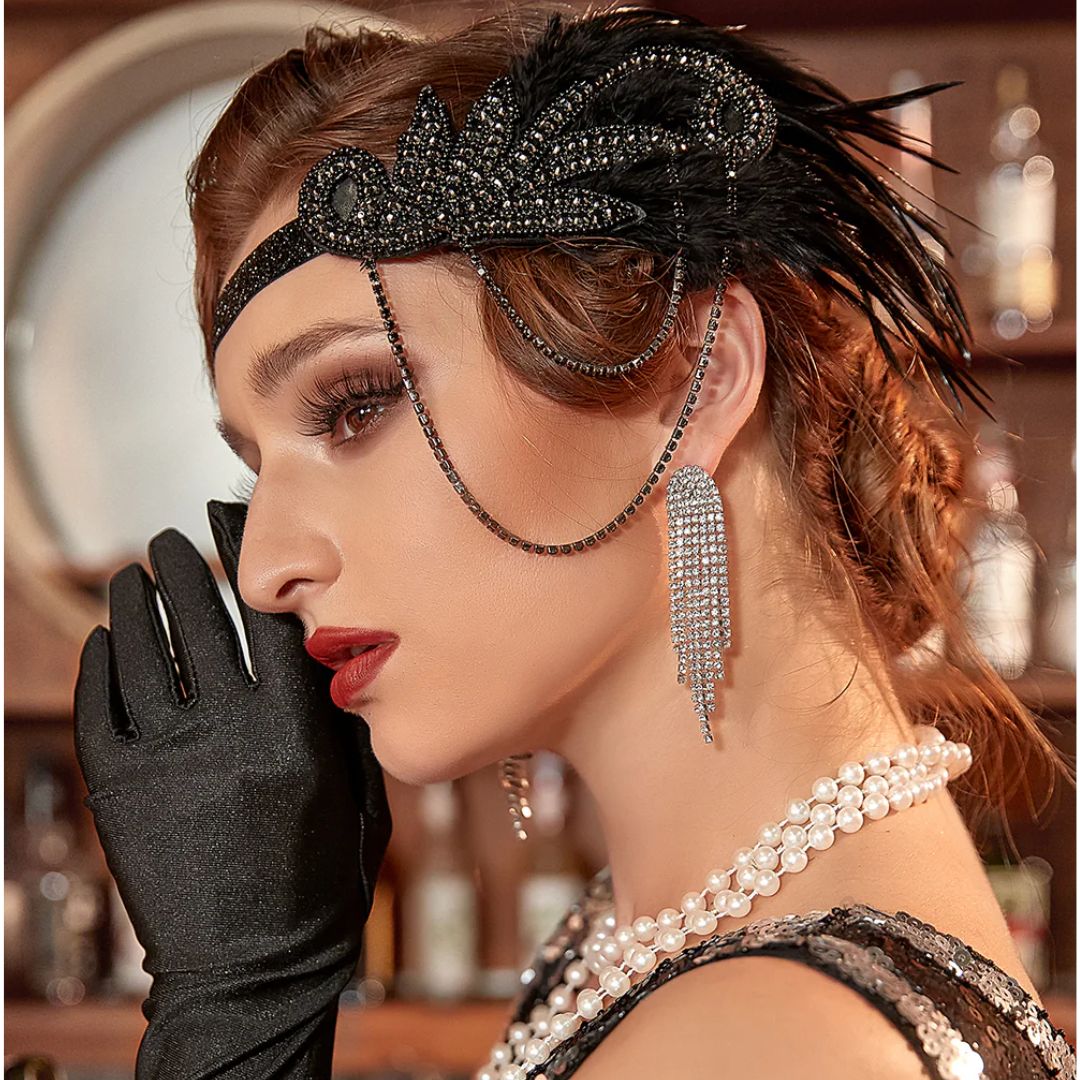 Zwarte jaren '20 accessoire set