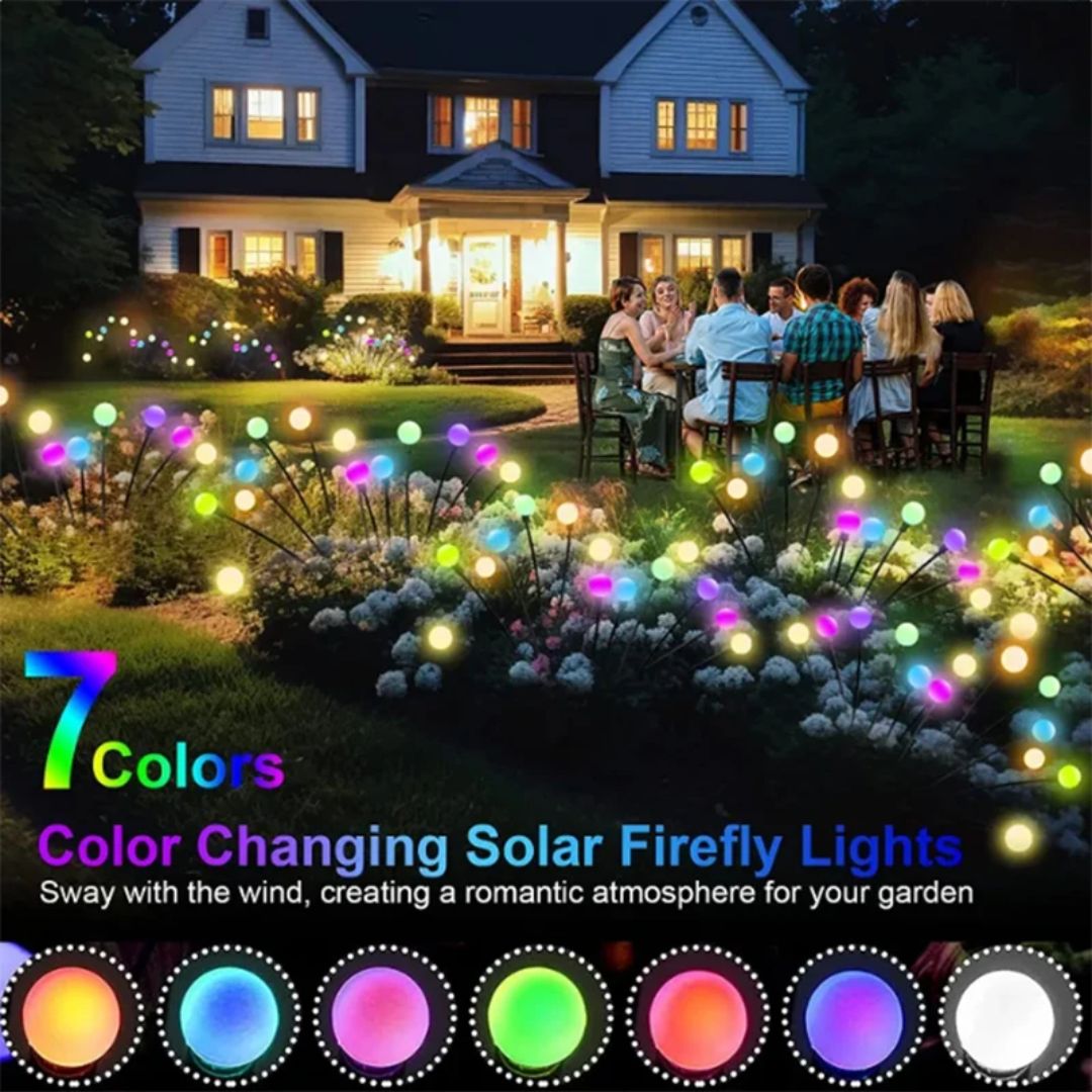 LED-tuinlamp op zonne-energie met vuurwerkeffect