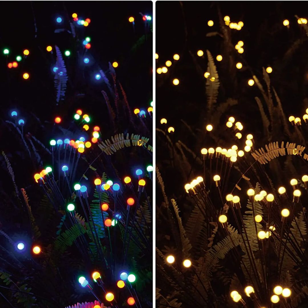 LED-tuinlamp op zonne-energie met vuurwerkeffect