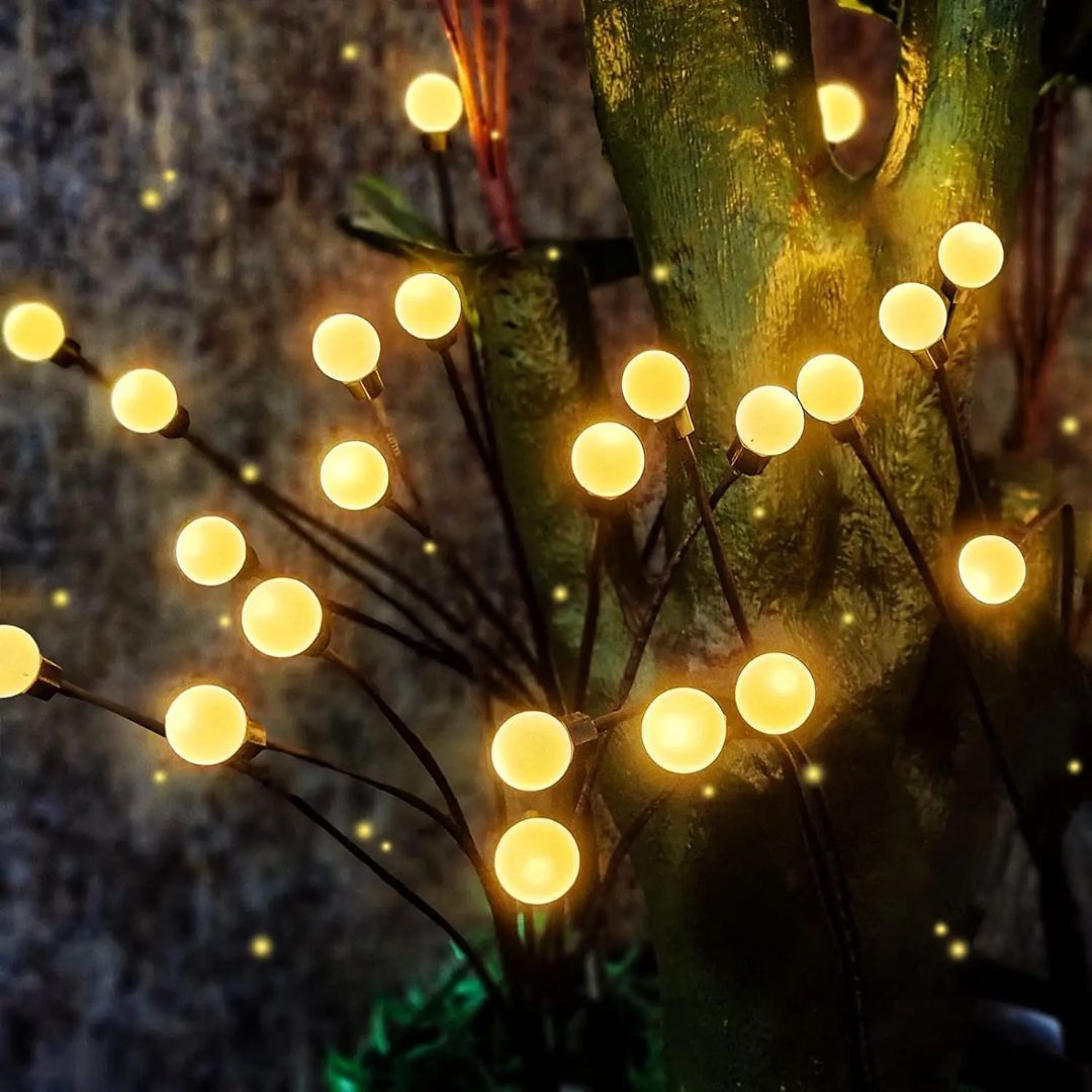 LED-tuinlamp op zonne-energie met vuurwerkeffect