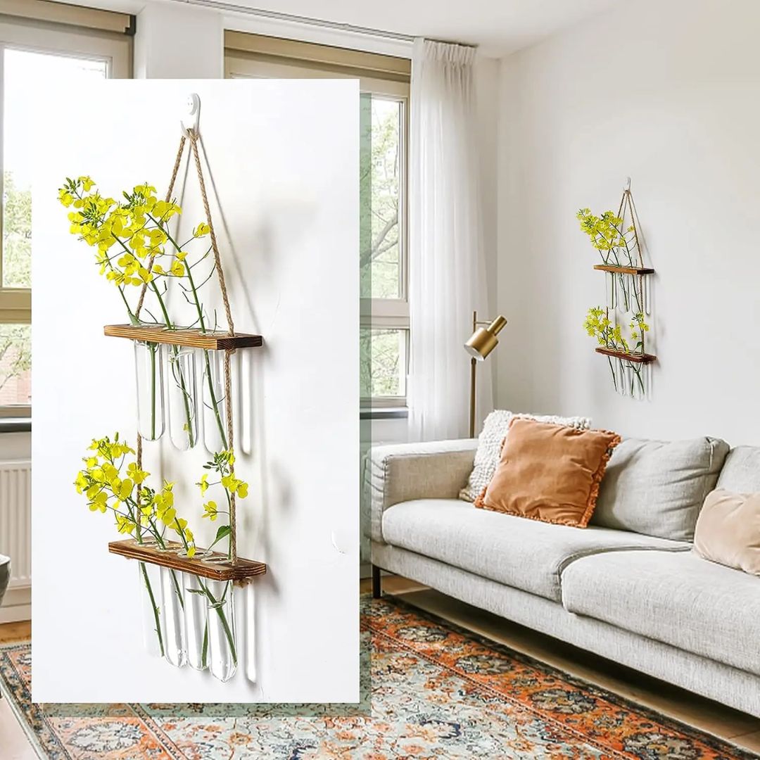 Wandplantenhouders met reageerbuisjes