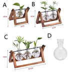 Hydroponische bloempot met houten tray