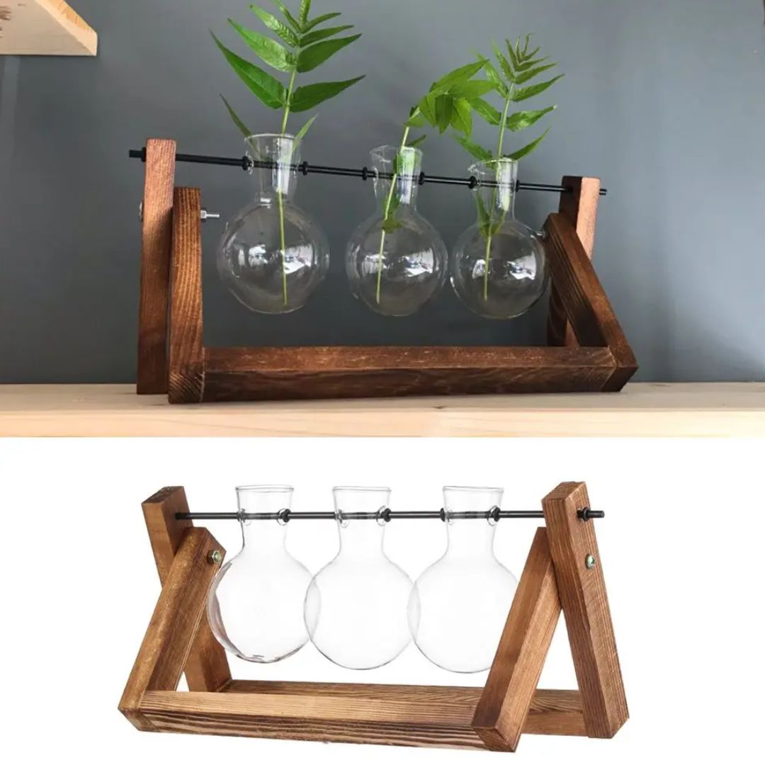 Hydroponische bloempot met houten tray — afbeelding 7