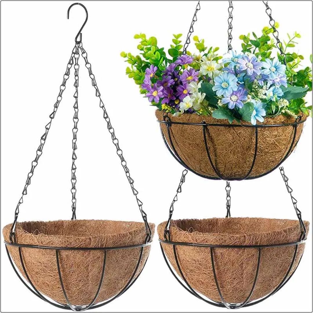 Hangende plantenmand in ronde vorm