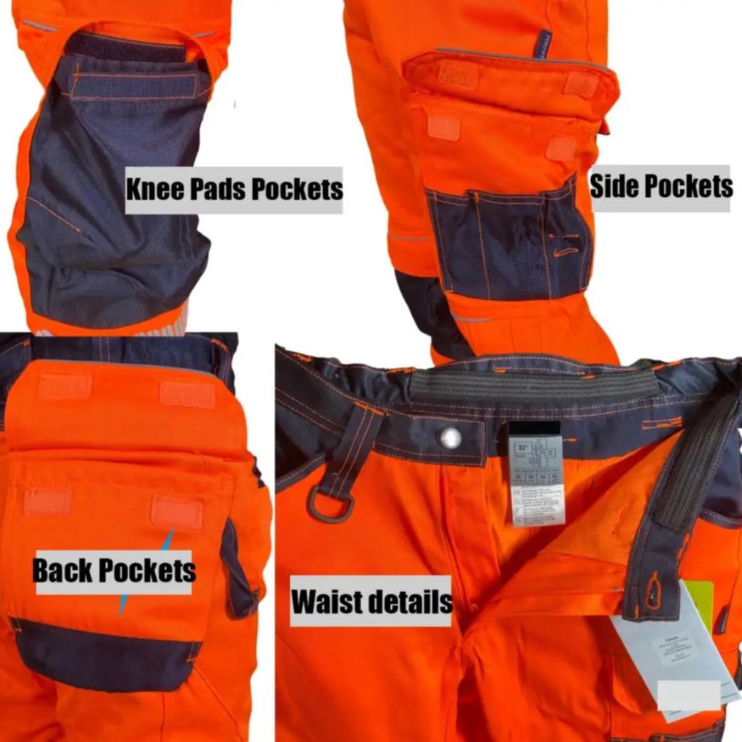 Multifunctionele werkbroek met reflecterende strepen