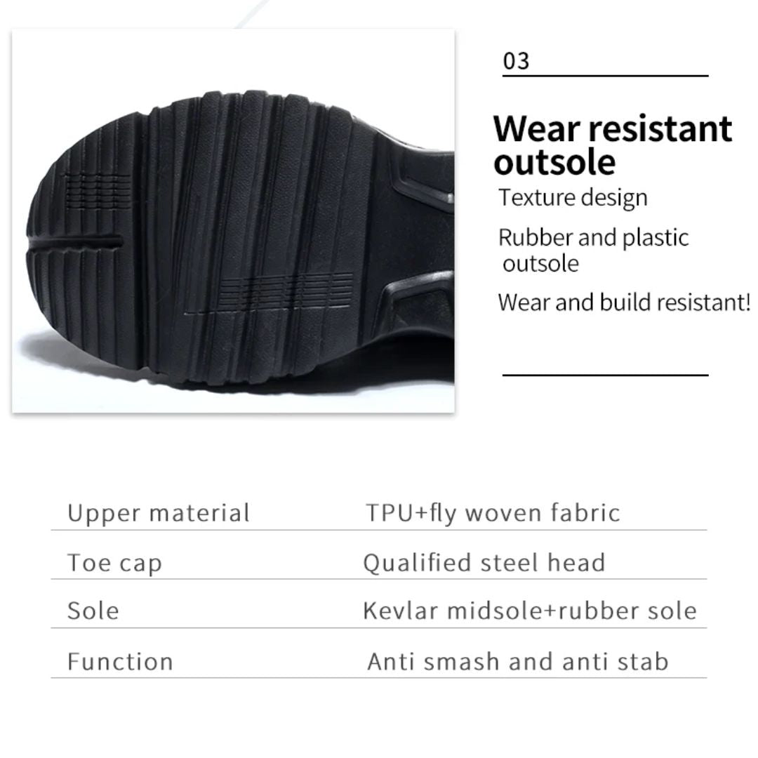 Prikbestendige veiligheidswerksneakers met teenbescherming