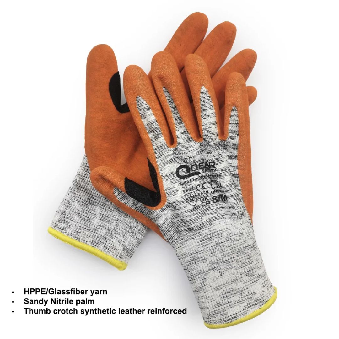Beschermende werkhandschoenen met nitrilcoating en antislip