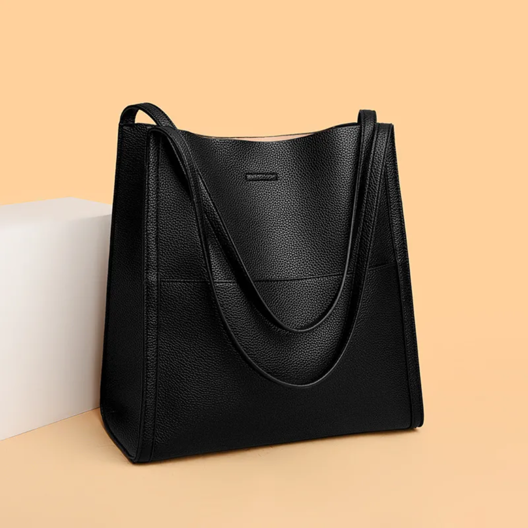 Grote leren handtas met royale capaciteit