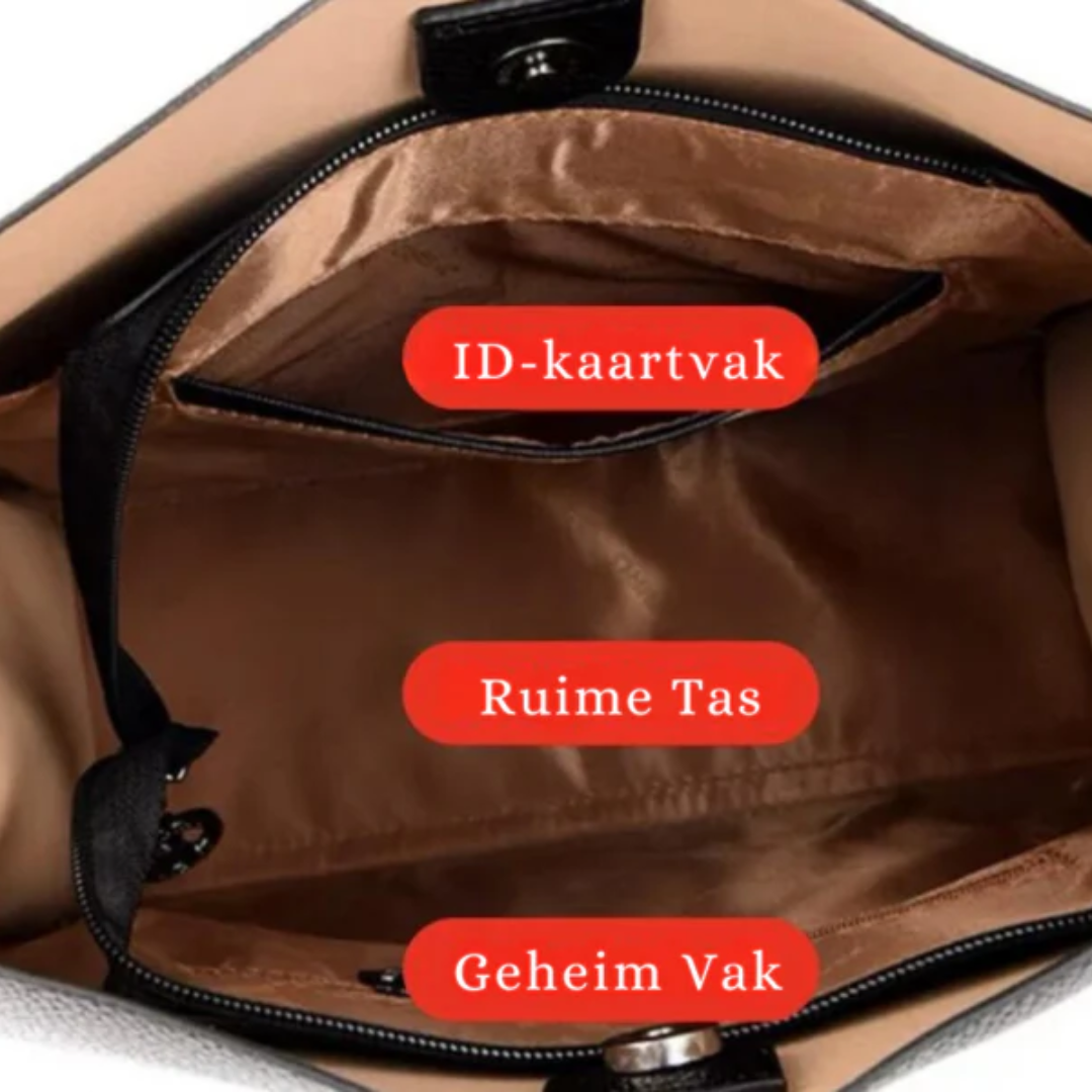 Grote leren handtas met royale capaciteit