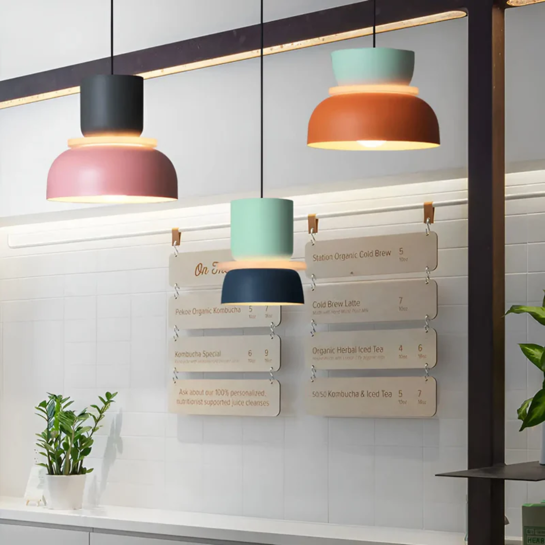 Kleurrijke en trendy macaron LED hanglamp