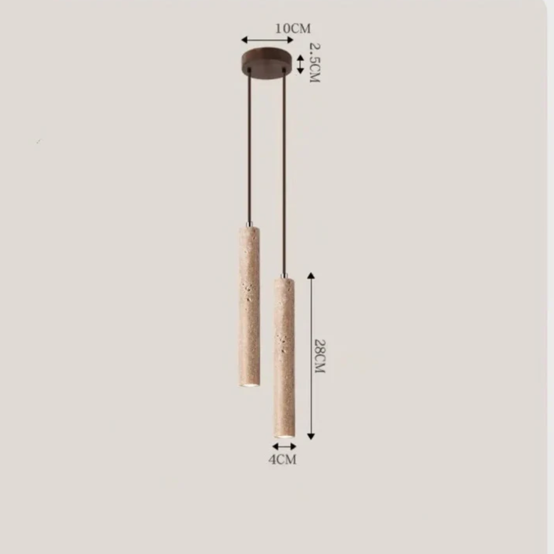 Minimalistische travertijn wabi-sabi stijl LED kroonluchter