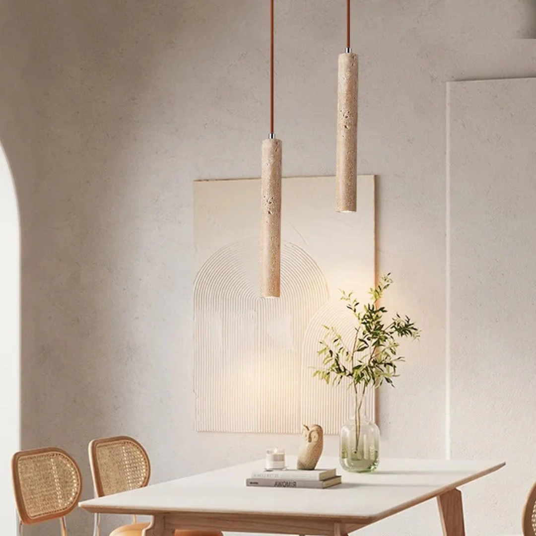 Minimalistische travertijn wabi-sabi stijl LED kroonluchter