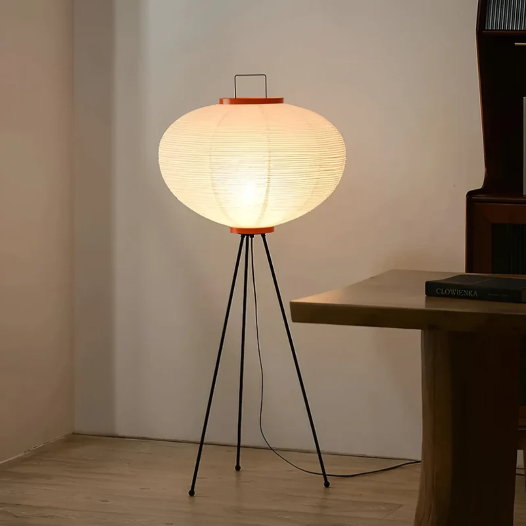 Wabi-Sabi staande LED lamp van rijstpapier