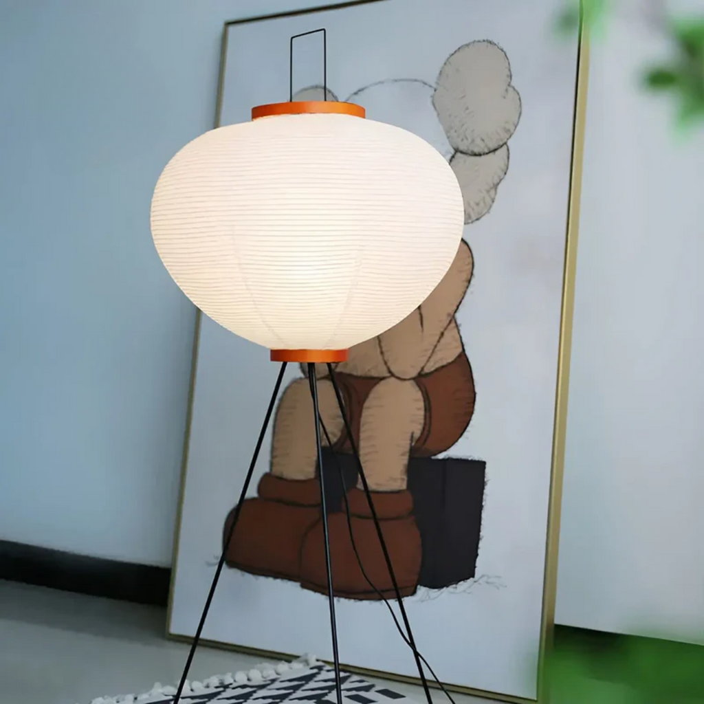Wabi-Sabi staande LED lamp van rijstpapier