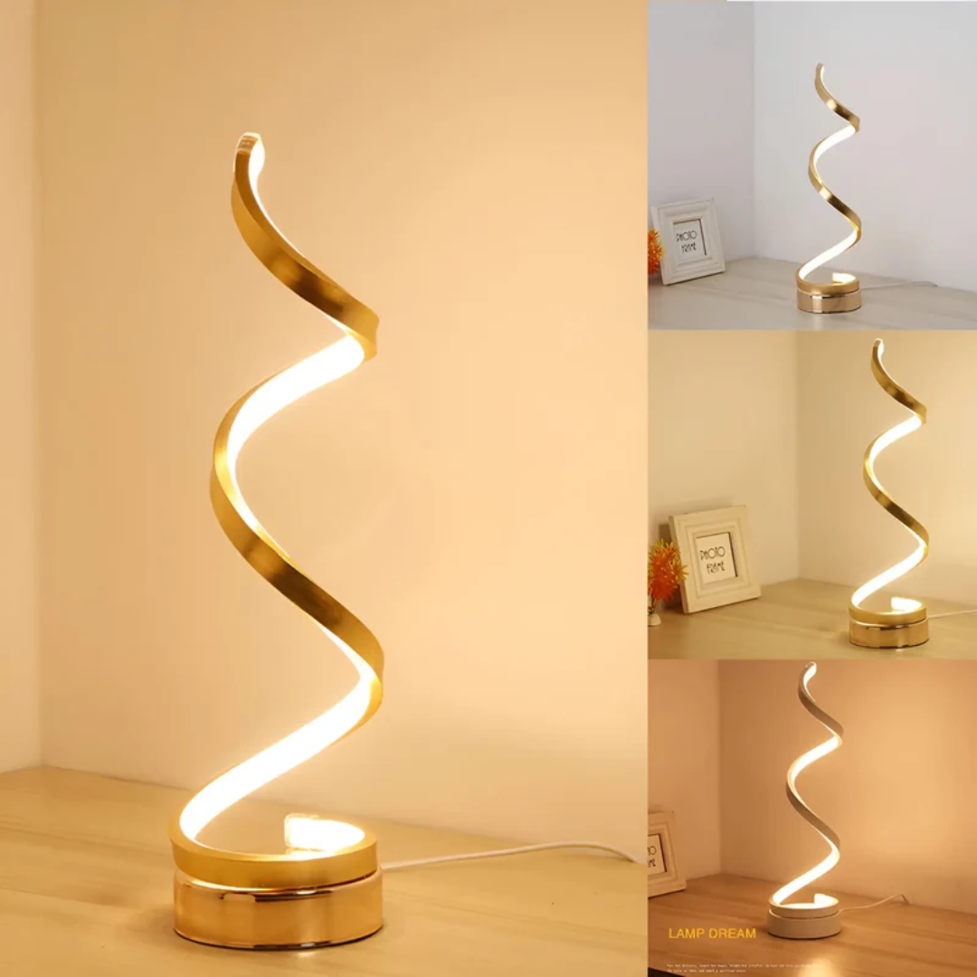 Dimbare moderne spiraal tafellamp