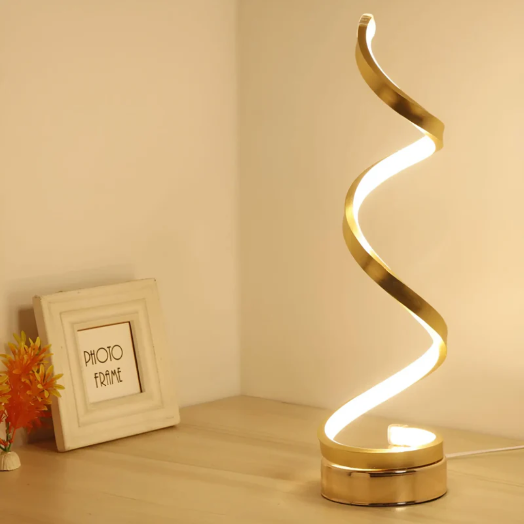 Dimbare moderne spiraal tafellamp
