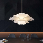 Design hanglamp bloem wit metaal