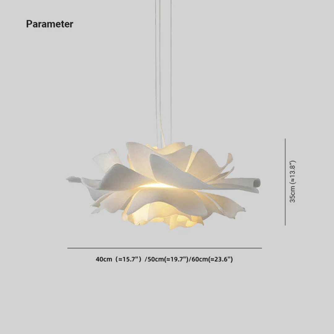 Design hanglamp bloem wit metaal