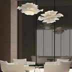 Design hanglamp bloem wit metaal