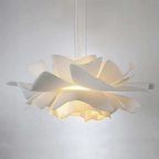 Design hanglamp bloem wit metaal