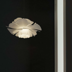 Design hanglamp bloem wit metaal