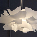 Design hanglamp bloem wit metaal