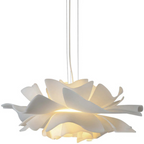 Design hanglamp bloem wit metaal