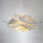 Design hanglamp bloem wit metaal